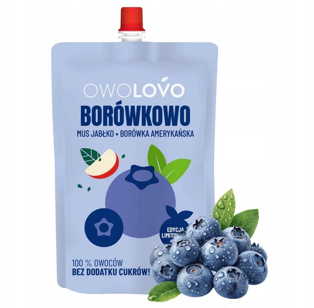 OWOLOVO Mus jabłkowo borówkowy BORÓWKOWO 200 g