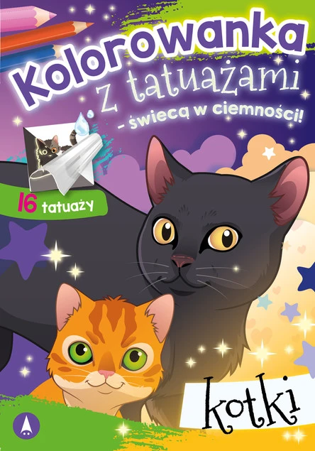 Kolorowanka Z Tatuażami Kotki Świecą W Ciemności! 3+ Skrzat_1