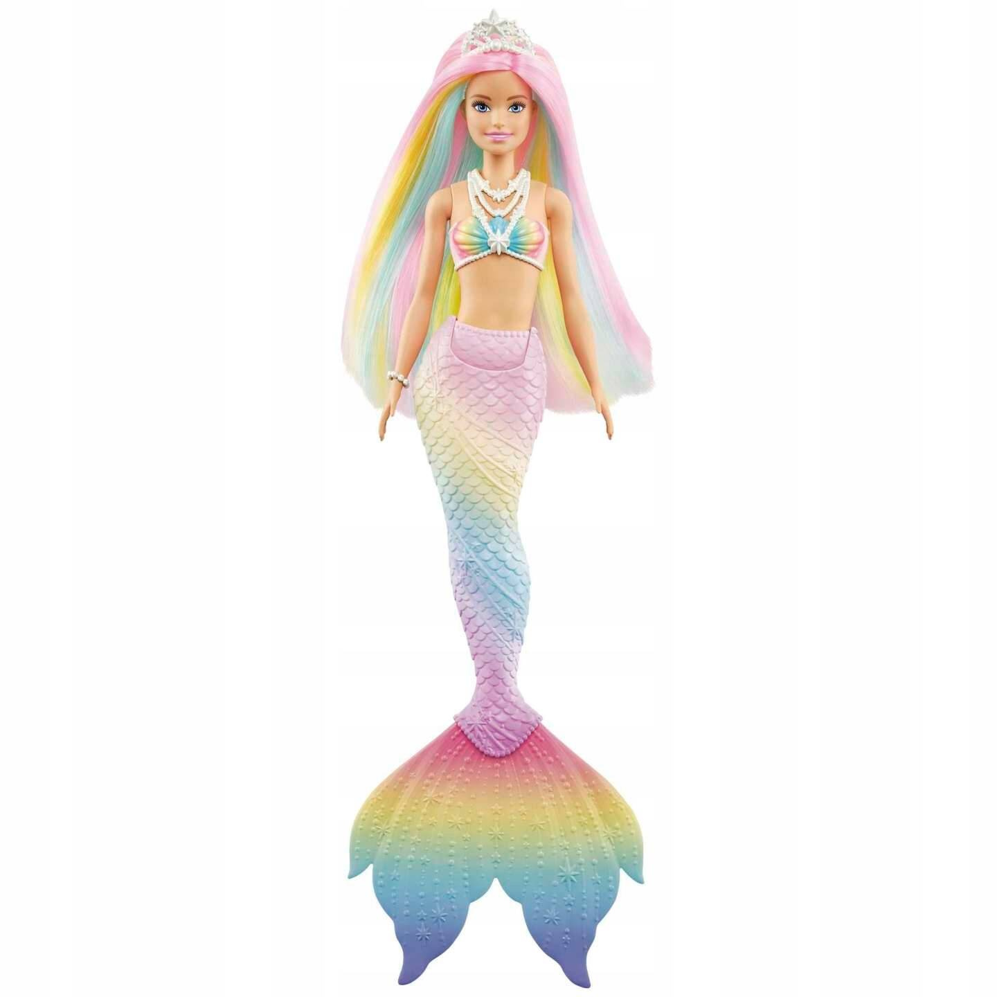 BARBIE DREAMTOPIA LALKA SYRENA TĘCZOWA PRZEMIANA_3