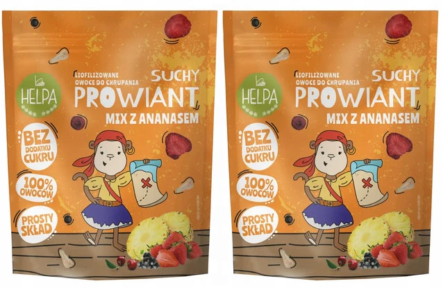 HELPA Suchy Prowiant Mix z Ananasem owoce liofilizowane 20 g x2 - zestaw