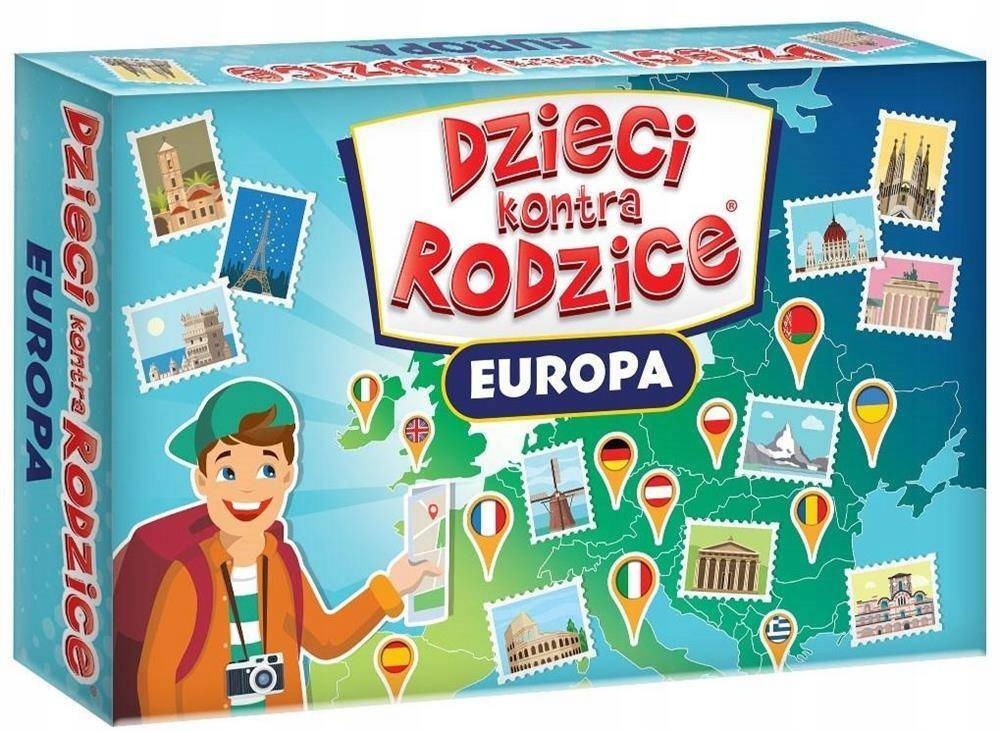 Dzieci Kontra Rodzice Europa Gra Rodzinna Planszowa 4+ Kangur_1