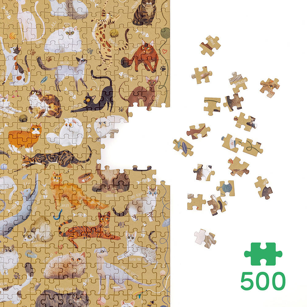 Puzzle 500 Układanka PuzzLove Zwierzaki KOTY Kotki Rasy Obraz 9+ CzuCzu_4