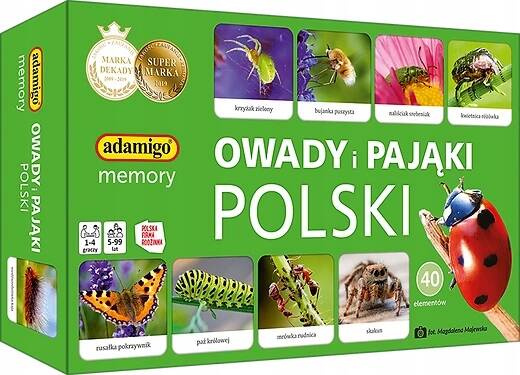 Gra Memory Owady i Pająki Polski Pamięciowa Dla Dzieci Pamięć 5+ Adamigo_1