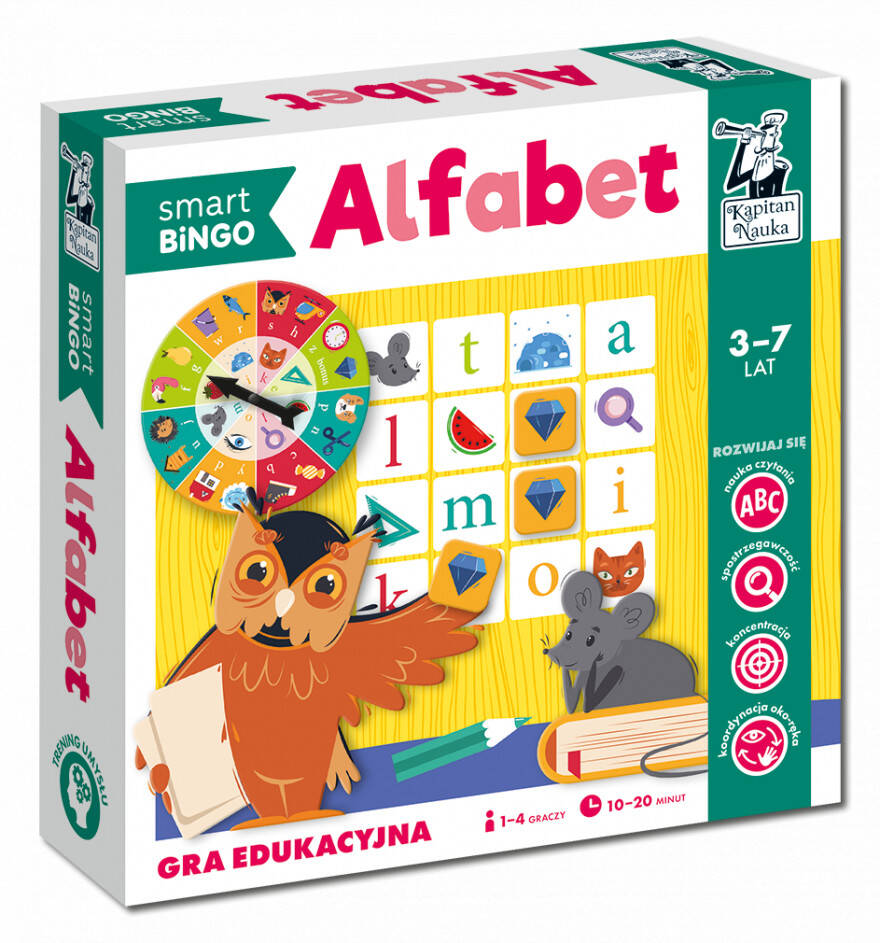 Smart Bingo ALFABET Gra Edukacyjna Rozwijaj Słownictwo 3+ Kapitan Nauka_9