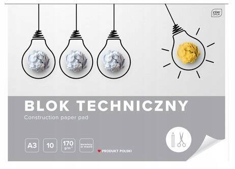 Blok Techniczny Szkolny A3 BIAŁY Interdruk_1