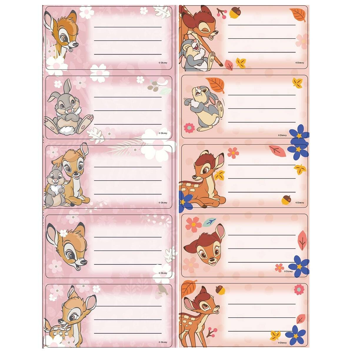 Naklejki Nalepki Na Zeszyt BAMBI Jelonek Tuptuś Disney 10 szt. Beniamin_2