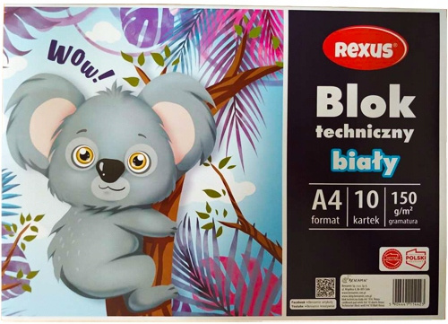 Blok Techniczny BIAŁY A4 10 Kartek150g Beniamin Rexus_1