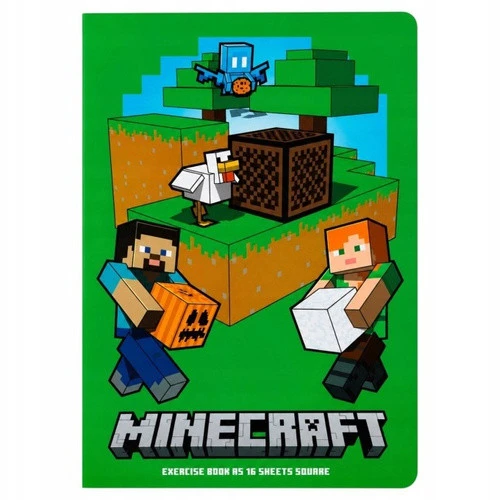 Zeszyt A5 16 kartek trzy linie Minecraft Astra
