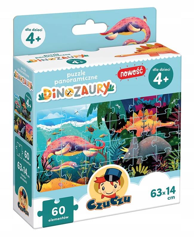 Puzzle 60 Panoramiczne DINOZAURY T-Rex Gad Gady 4+ CzuCzu_6