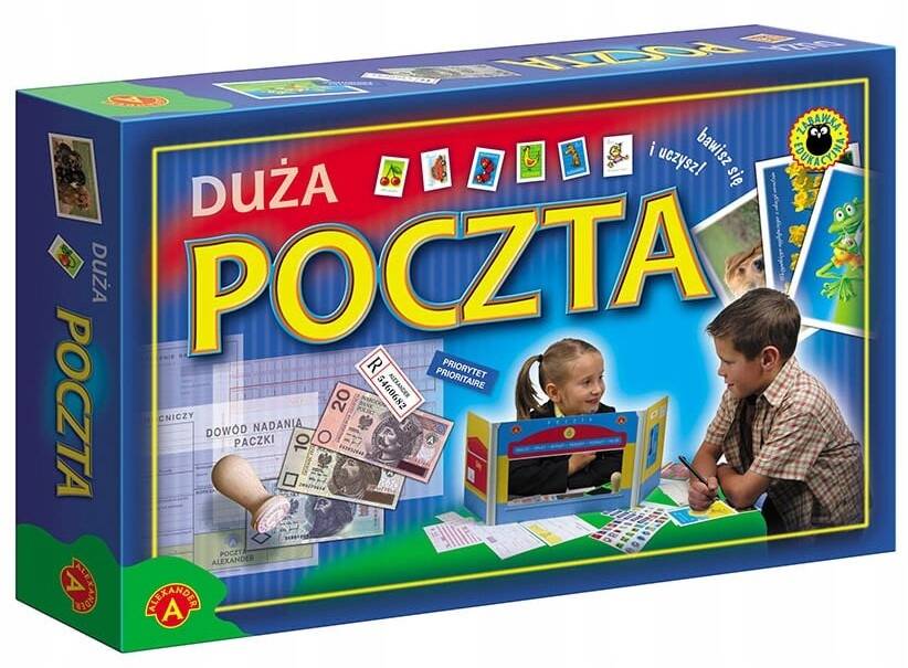 POCZTA Duża Gra Planszowa Zabawka Edukacyjna Listy Pocztówki 5+ Alexander_2