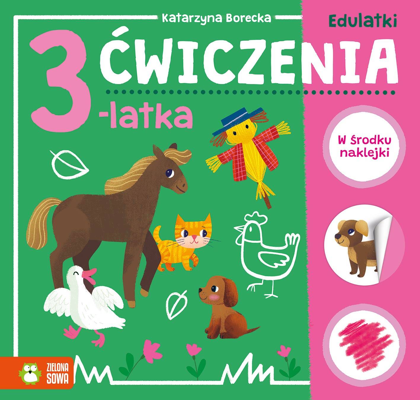 Edulatki Ćwiczenia 3-Latka Baw Się i Zdobywaj Wiedzę 1+ Zielona Sowa_1