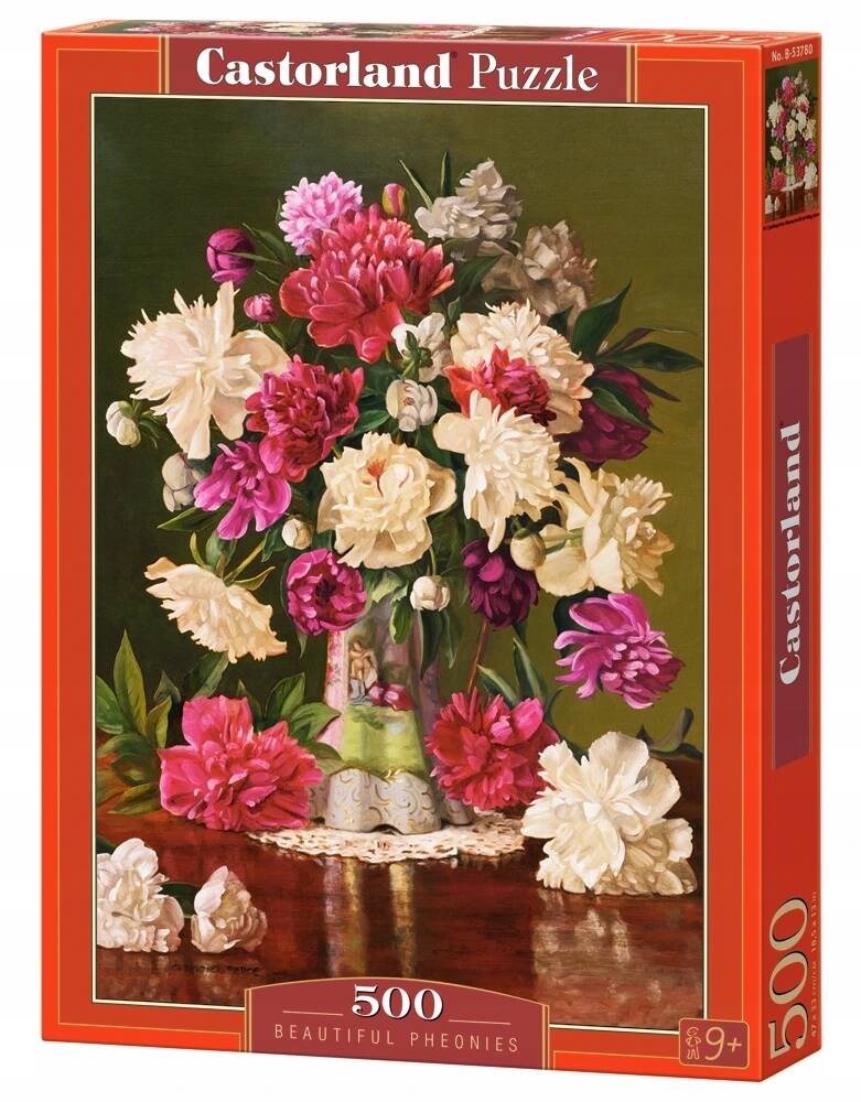 Puzzle 500 Układanka Piękne PEONIE Kwiaty W Wazonie Obraz 9+ Castorland_2