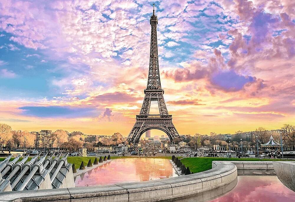 Puzzle 1000 Układanka Wieża EIFFLA Paryż Francja Widok Obraz 12+ Trefl_1