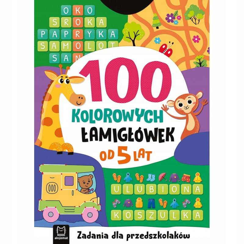 Łamigłówki Dla Przedszkolaków 100 Kolorowych ZADAŃ Labirynty Kolorowanki 5+_1