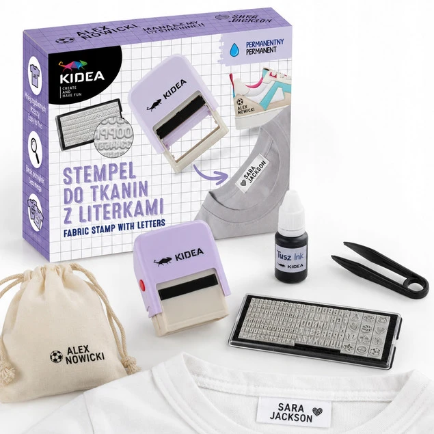 KIDEA personalizowany stempel do tkanin z literkami zestaw