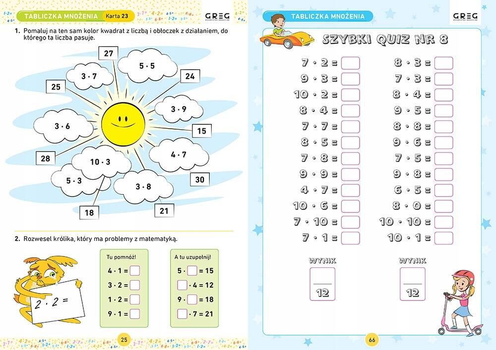 Tabliczka Mnożenia Karty Pracy W Szkole I W Domu Marta Kurdziel Greg_3