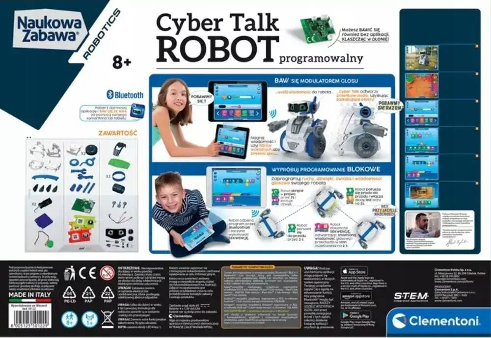 Mówiący Cyber Robot Programowalny Naukowa Zabawa Cyber Talk 8+ Clementoni_6