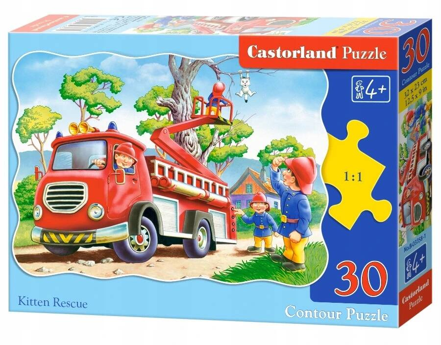 Puzzle 30 Układanka Dla 4 Latka STRAŻ POŻARNA Wóz Strażacki 4+ Castor_2