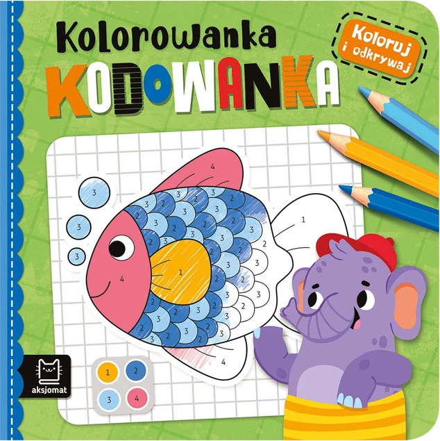 Koloruj i Odkrywaj Kolorowanka KODOWANKA Malowanka 4+ Aksjomat 3823_2
