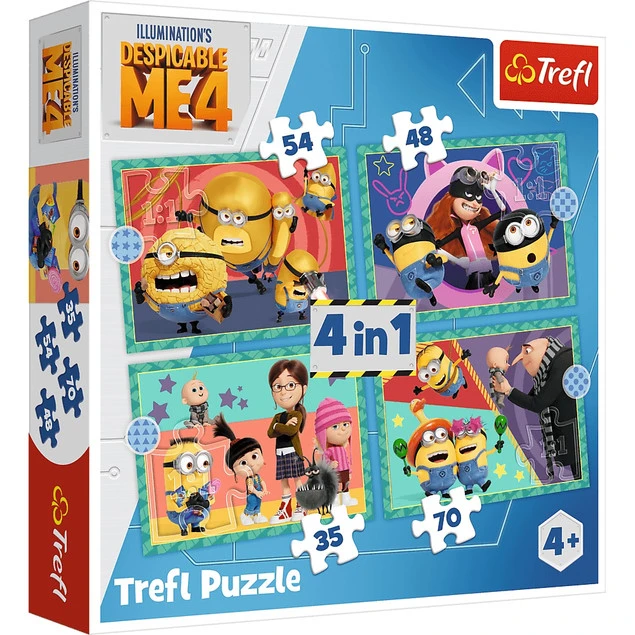 Puzzle 4w1 Zwariowane Minionki 34648 Trefl