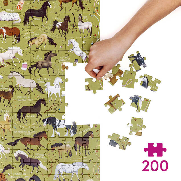 Puzzle 200 Układanka PuzzLove Zwierzaki KONIE Rasy Kucyki Rumaki 7+ CzuCzu_4