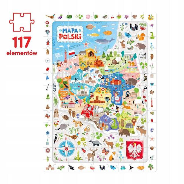 Puzzle Obserwacyjne Mapa Polski 117el. 5+ CzuCzu 6725697_2