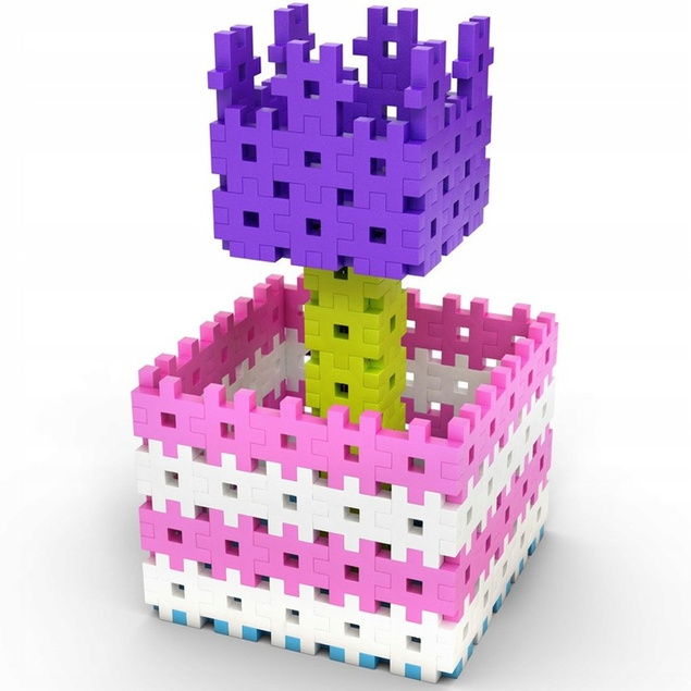 Klocki KONSTRUKCYJNE Wafle Meli Basic Pink 50 Elementów 3+_5