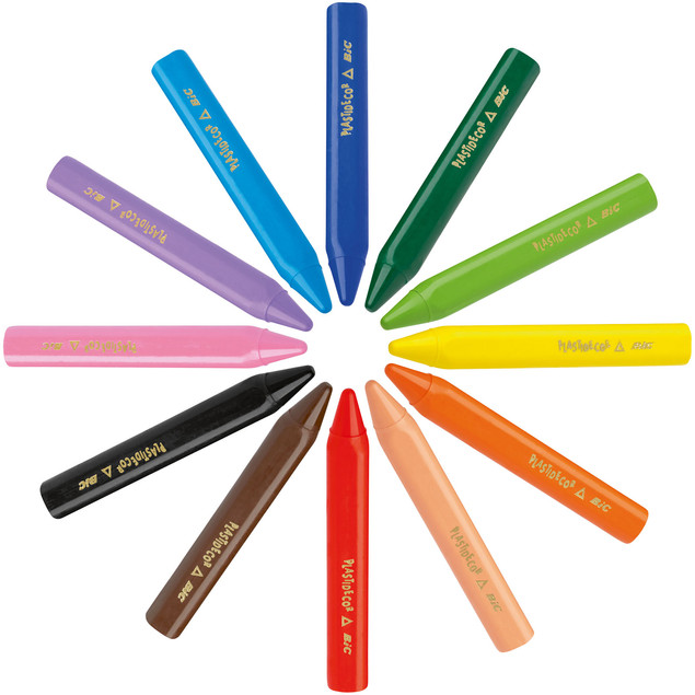 Kredki świecowe trójkątne BIC Plastidecor Triangle 12 kolorów_2