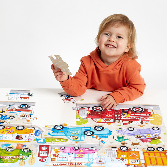 PUZZLE 40 UKŁADANKA DLA DZIECI AUTA SAMOCHODY POJAZDY STRAŻ 3+ CZUCZU_3