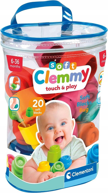 Clemmy Soft Klocki Miękkie w Torebce 20 Elementów 6M+ Clementoni_5