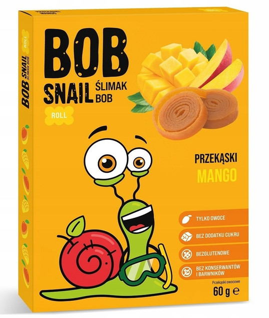 4x Przekąski BOB SNAIL Owocowe MIX Jabłko Malina Truskawka Bez Cukru 240g_5