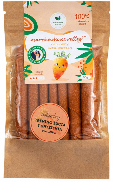 Rollsy marchewkowe w dłoniach dziecka