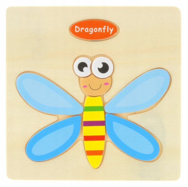 Puzzle Drewniana Układanka Edukacyjna Zwierzęta Pojazdy MIX 3+ Nobo Kids_3