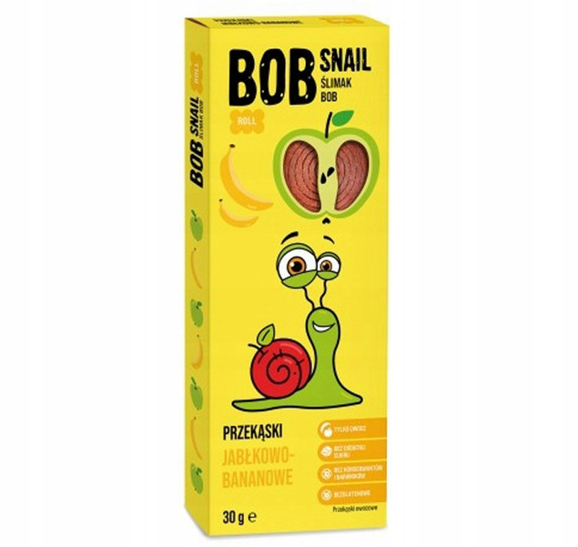 BOB SNAIL Przekąska Owocowa MIX SMAKÓW 30g x 10 Sztuk Bez Cukru i Glutenu_2