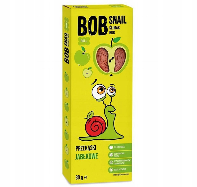 BOB SNAIL Przekąska Owocowa MIX SMAKÓW 30g x 10 Sztuk Bez Cukru i Glutenu_4