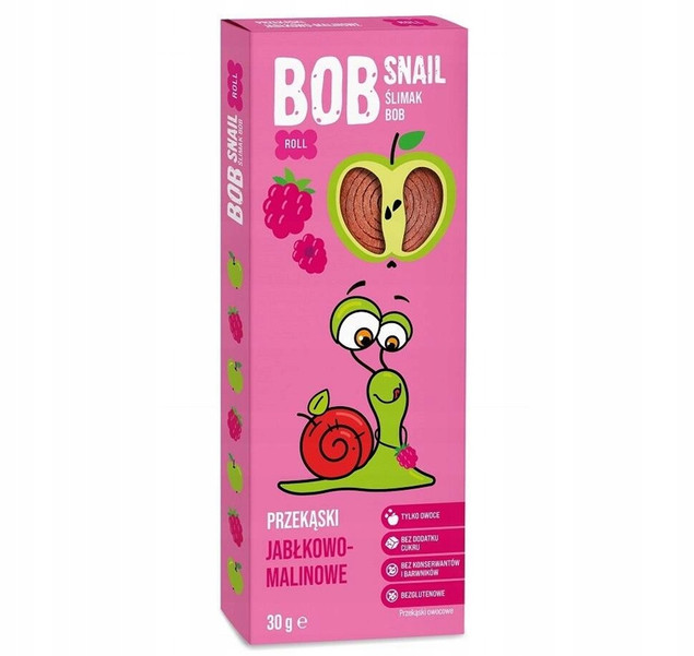 BOB SNAIL Przekąska Owocowa MIX SMAKÓW 30g x 10 Sztuk Bez Cukru i Glutenu_8