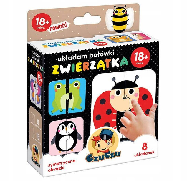 Puzzle Układam Połówki ZWIERZĘTA BUZIE Odkrywam KSZTAŁTY 15-18M+ CzuCzu_2