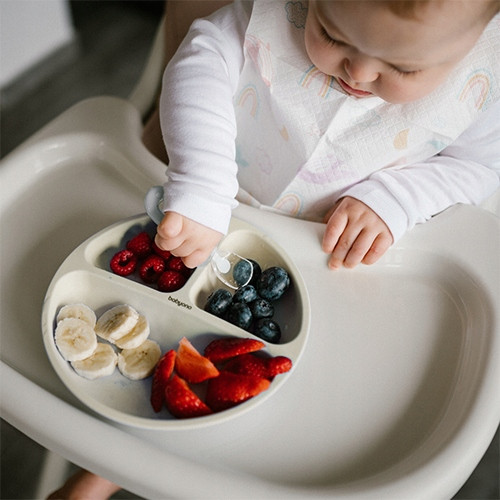 BABYONO Silikonowy Talerzyk z Przyssawką BEŻOWY Dla Dzieci 1482/04_4