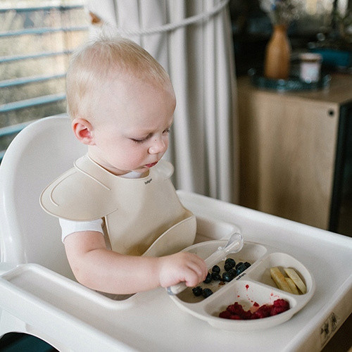 Miseczka i Talerzyk ZESTAW NACZYŃ Silikonowych z Przyssawką BEŻOWY_4