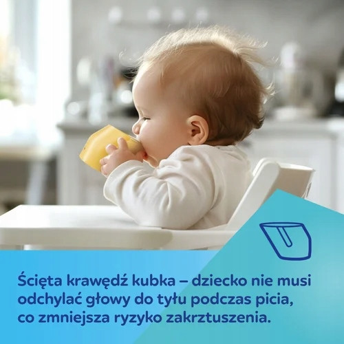 CANPOL Sprytny Otwarty KUBEK Z UCHWYTAMI Dla Dzieci DO NAUKI PICIA Żółty_7