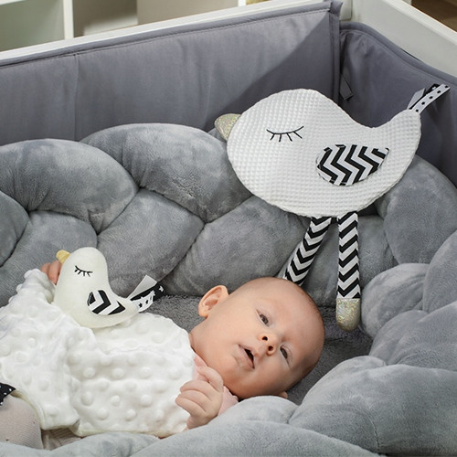 BABYONO PRZYTULANKA KONTRASTOWA SZELEŚCIK PTASZEK 0m+_8