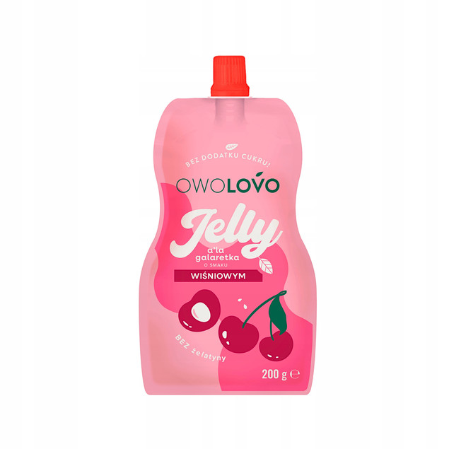OWOLOVO Jelly galaretka w tubce jabłko wiśnia deser bez cukru 200g_1