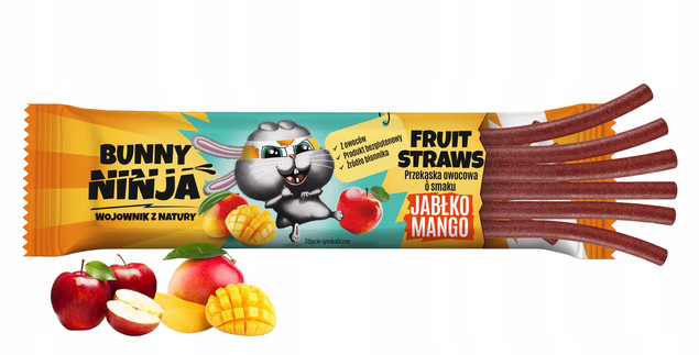 BUNNY NINJA Straws przekąska owocowa dla dzieci MIX 3 Smaki_3