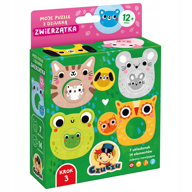CzuCzu Moje puzzle z dziurką Zwierzątka 12 mies.+_1