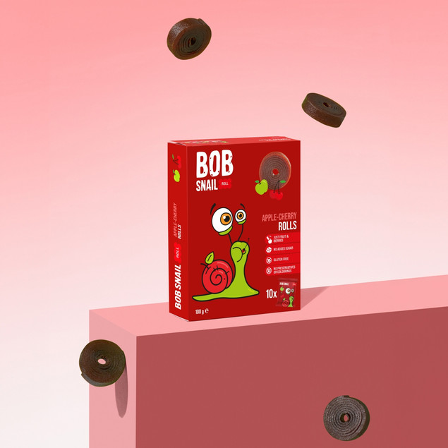 Rollsy owocowe jabłko-wiśnia Bob Snail 100 g wegańskie bezglutenowe_8