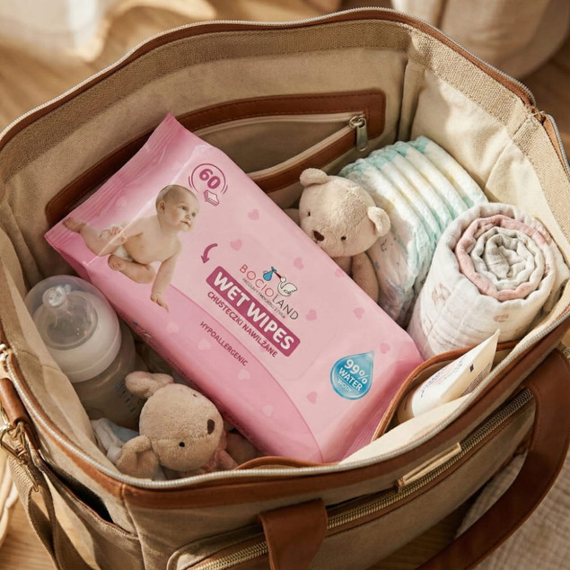 BOCIOLAND Delikatne Chusteczki Nawilżane Dla Dzieci 99% Wody 60szt. x12_4