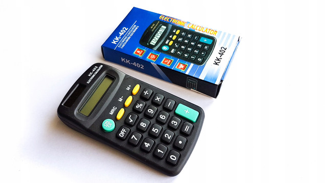 KALKULATOR KK-402 BIUROWY KIESZONKOWY SZKOLNY PROSTY CZARNY PODRĘCZNY MAŁY_3