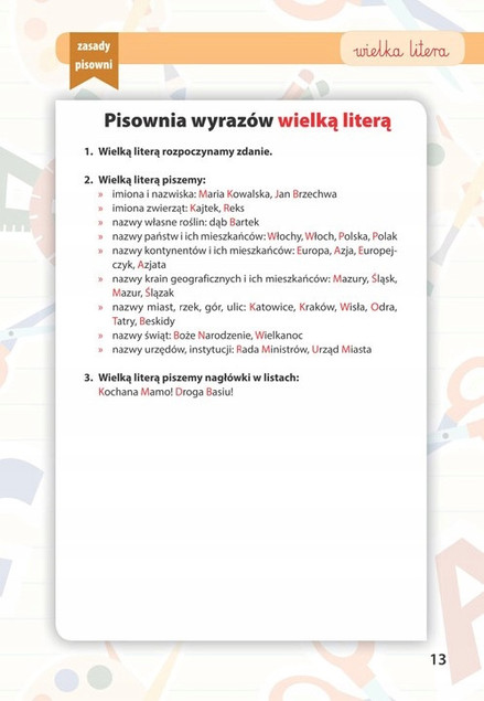 Dyktanda 2025 Klasa 1-3 Szkoła Podstawowa Ortograficzne Uczymy Się Pisać - przykład strony