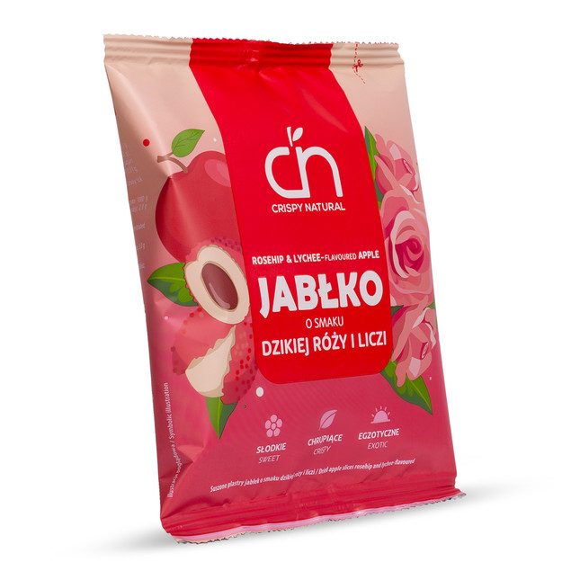 Jabłko o smaku dzikiej róży i liczi suszone chipsy Crispy Natural x2_3