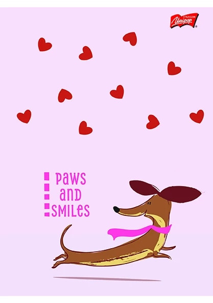 Zeszyt A4 32k linia dwukolorowa laminowany LOVELY DACHSHUND lakier mie_2
